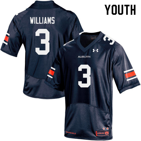 Auburn Tigers Youth D.J. Williams #3 Navy Under Armour Stitched College 2019 NCAA Authentic Football Jersey LBR7874OK